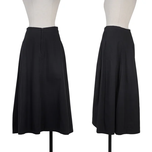 Y's Cotton A-line Skirt Navy 3 K-175610_001