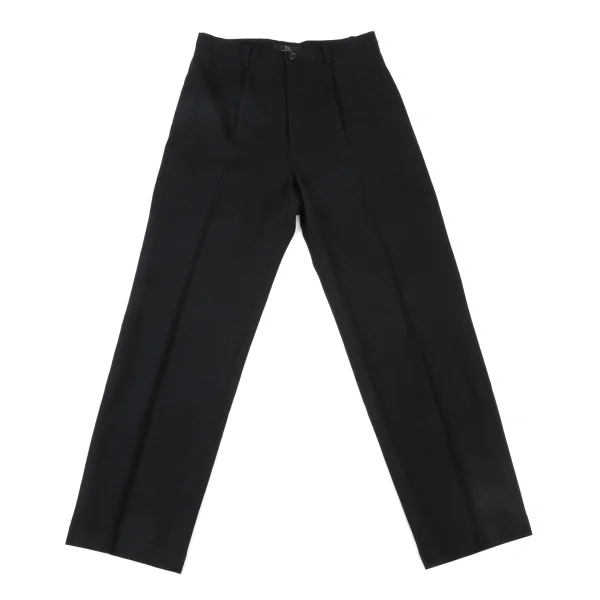 Y's Wool Tuck Tapered Pants Black 3 K-175611_001