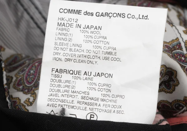 COMME des GARCONS HOMME Wool Lined Paisley Patch Pocket Jacket K-175615_017