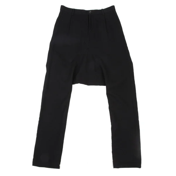 GANRYU Wool Blend Switching Design Dropped Crotch Pants Black S K-175616_001