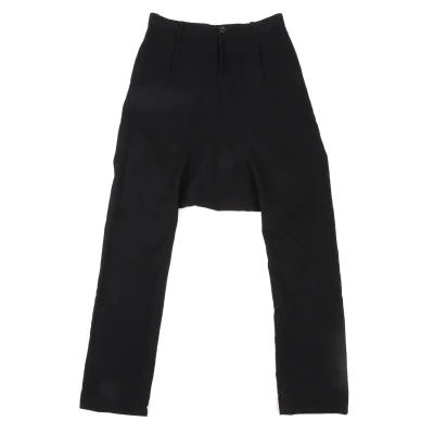 GANRYU Wool Blend Switching Design Dropped Crotch Pants