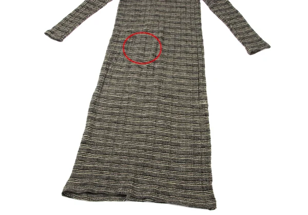 Y's Wool High-neck Striped Sheer Knit Dress K-175618_007