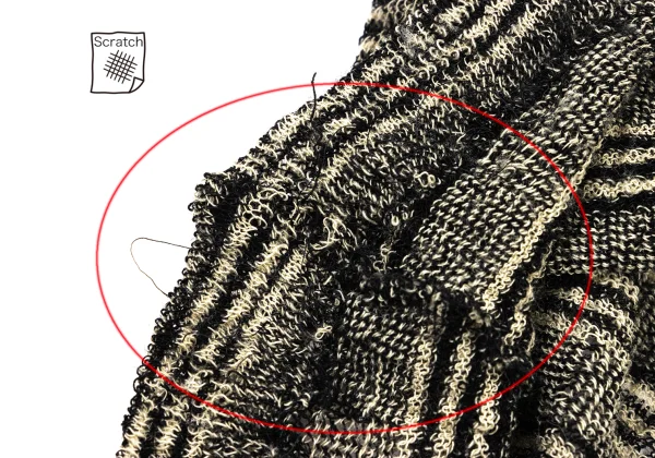Y's Wool High-neck Striped Sheer Knit Dress K-175618_012