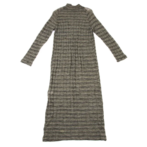 Y's Wool High-neck Striped Sheer Knit Dress K-175618_014
