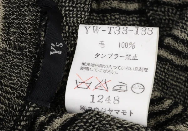 Y's Wool High-neck Striped Sheer Knit Dress K-175618_018