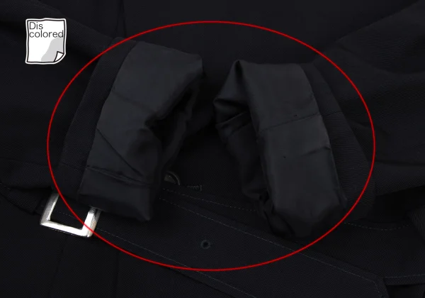 Y's Wool Gabardine Belted Double Jacket  K-175619_008