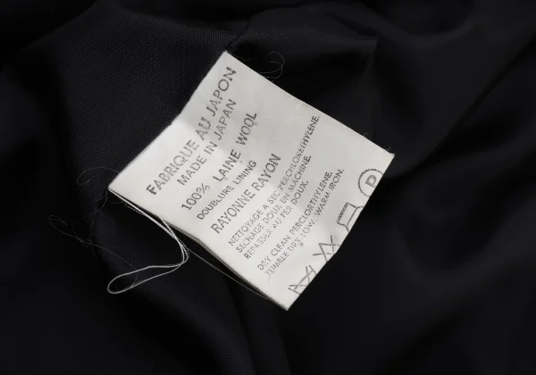 Y's Wool Gabardine Belted Double Jacket  K-175619_019