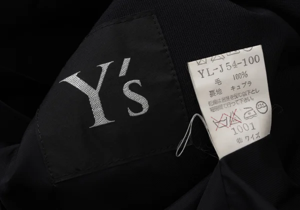 Y's Wool Gabardine Belted Double Jacket  K-175619_020