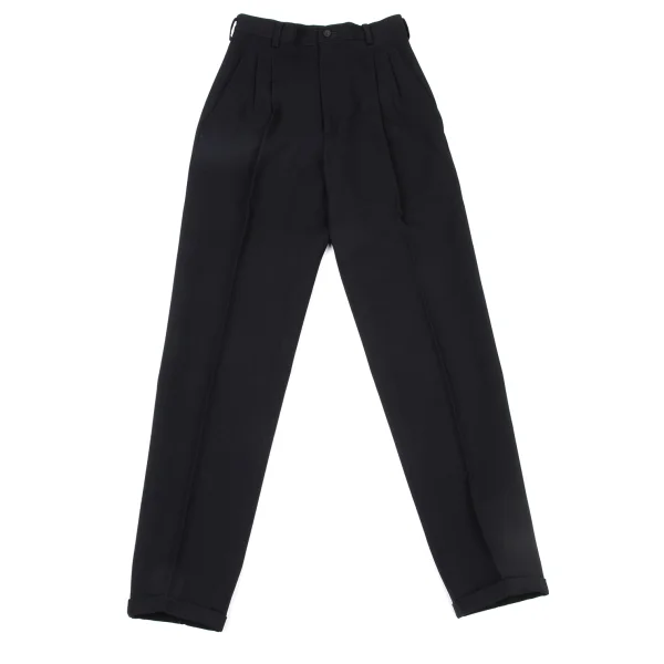 Y's Wool Gabardine Tuck Tapered Pants Navy S K-175620_001