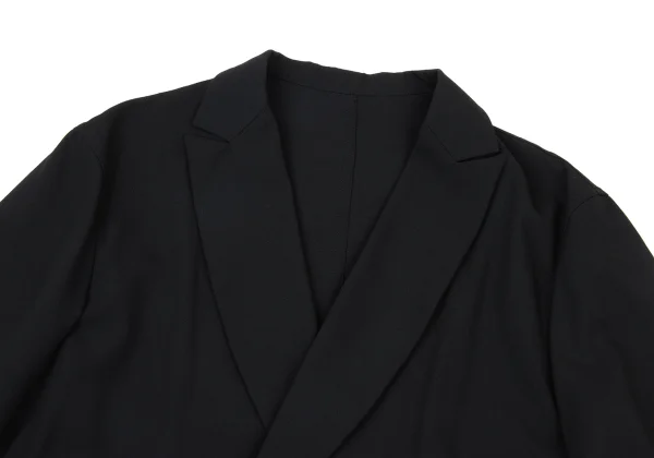 Y's Wool Gabardine Waist Drawstring Buttonless Jacket K-175626_003