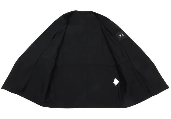 Y's Wool Gabardine Waist Drawstring Buttonless Jacket K-175626_010
