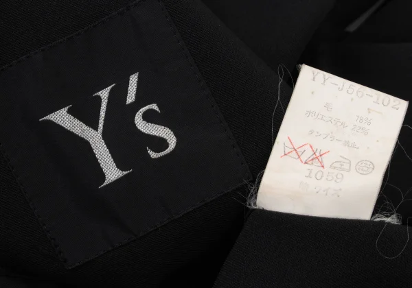 Y's Wool Gabardine Waist Drawstring Buttonless Jacket K-175626_016