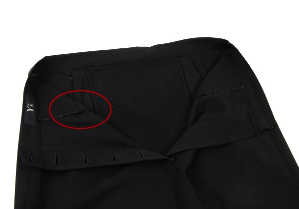 ワイズY's ウールギャバフロントリブ切替デザイン台形スカート 黒S位 K-175627_008