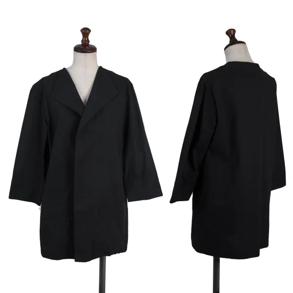 Y's Buttonless Cotton Jacket Black 3 K-175629_001