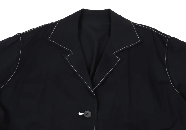 Y's Wool Gaba Stitch Belted Coat K-175637_003