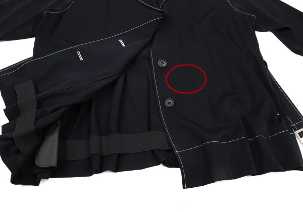 Y's Wool Gaba Stitch Belted Coat K-175637_012
