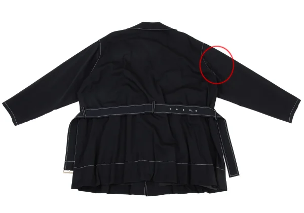 Y's Wool Gaba Stitch Belted Coat K-175637_016