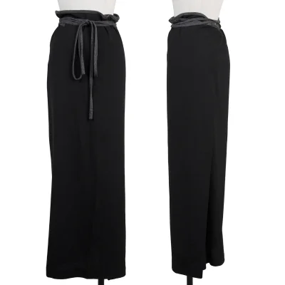 Y's Wool Piping Strap Wrap Skirt