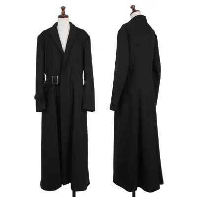 Yohji Yamamoto collections Wool Flannel Belted Chester Coat