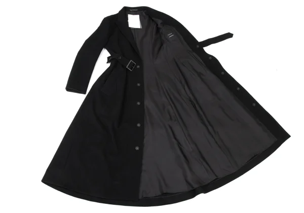 Yohji Yamamoto collections Wool Flannel Belted Chester Coat K-175648_011