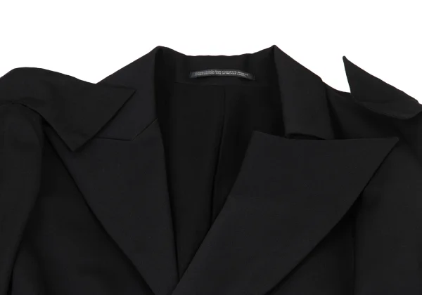 Yohji Yamamoto collections Wool Gabardine Asymmetric Long Tail Jacket K-175649_004
