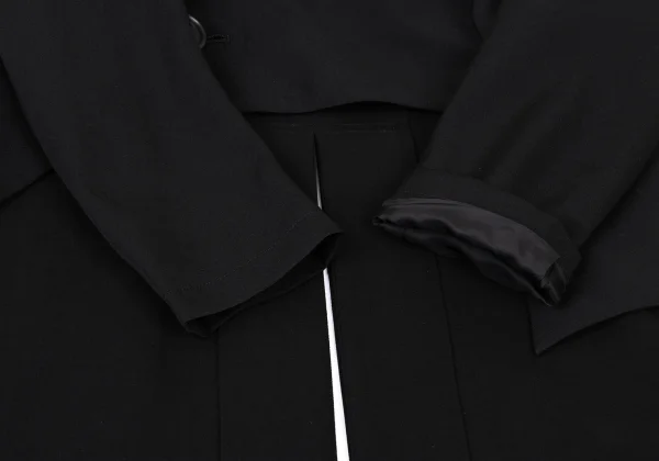 Yohji Yamamoto collections Wool Gabardine Asymmetric Long Tail Jacket K-175649_008