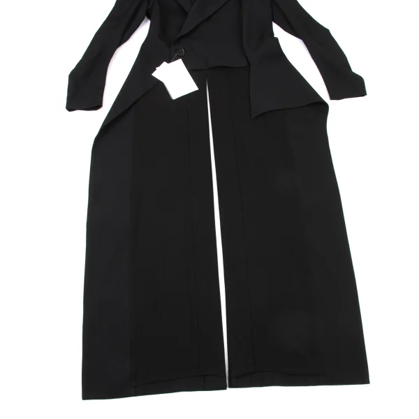 Yohji Yamamoto collections Wool Gabardine Asymmetric Long Tail Jacket K-175649_009