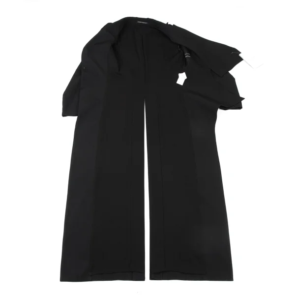 Yohji Yamamoto collections Wool Gabardine Asymmetric Long Tail Jacket K-175649_010