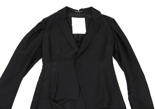 Yohji Yamamoto collections Wool Silk Twill Asymmetric Ruffle Jacket  K-175650_003