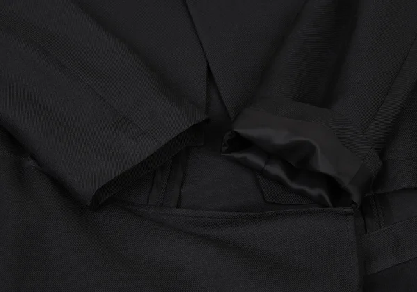 Yohji Yamamoto collections Wool Silk Twill Asymmetric Ruffle Jacket  K-175650_006