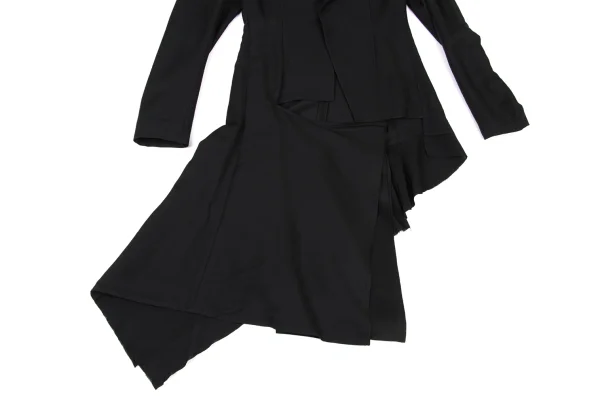 Yohji Yamamoto collections Wool Silk Twill Asymmetric Ruffle Jacket  K-175650_007