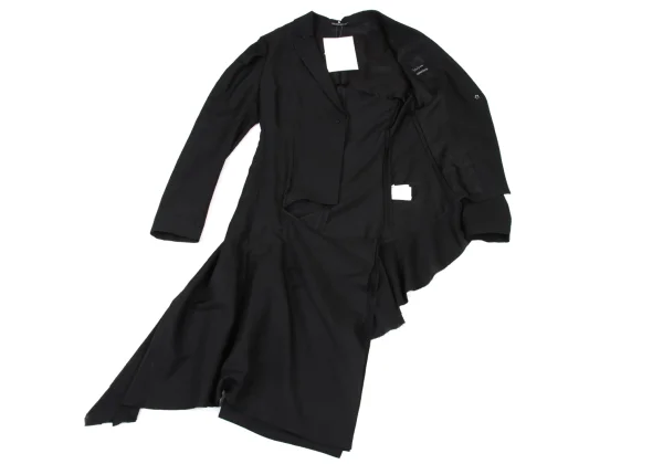 Yohji Yamamoto collections Wool Silk Twill Asymmetric Ruffle Jacket  K-175650_009