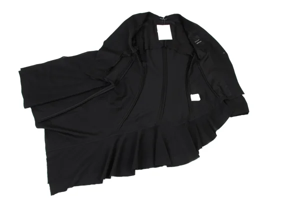 Yohji Yamamoto collections Wool Silk Twill Asymmetric Ruffle Jacket  K-175650_010