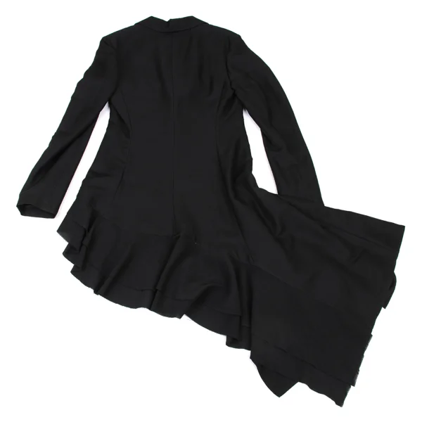 Yohji Yamamoto collections Wool Silk Twill Asymmetric Ruffle Jacket  K-175650_011