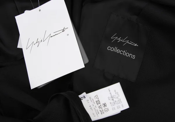 Yohji Yamamoto collections Wool Silk Twill Asymmetric Ruffle Jacket  K-175650_013