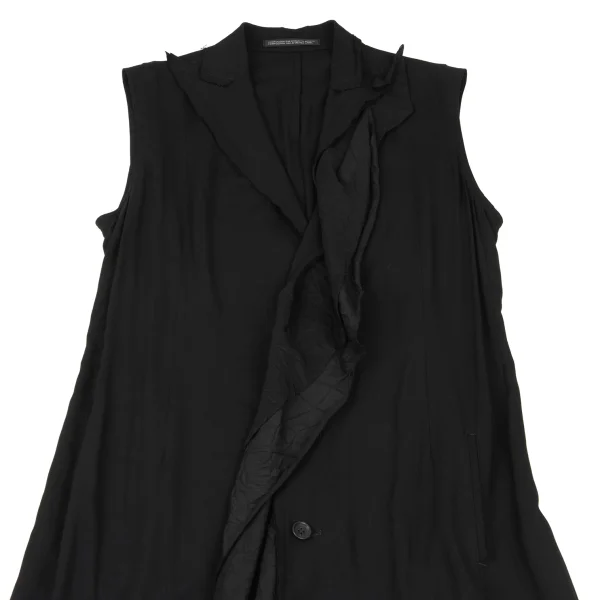 Yohji Yamamoto collections Wrinkle Panelled Sleeveless Rayon Dress K-175652_003