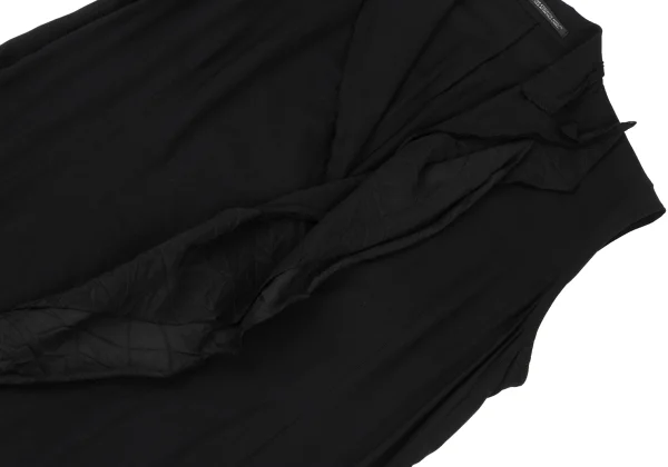 Yohji Yamamoto collections Wrinkle Panelled Sleeveless Rayon Dress K-175652_005