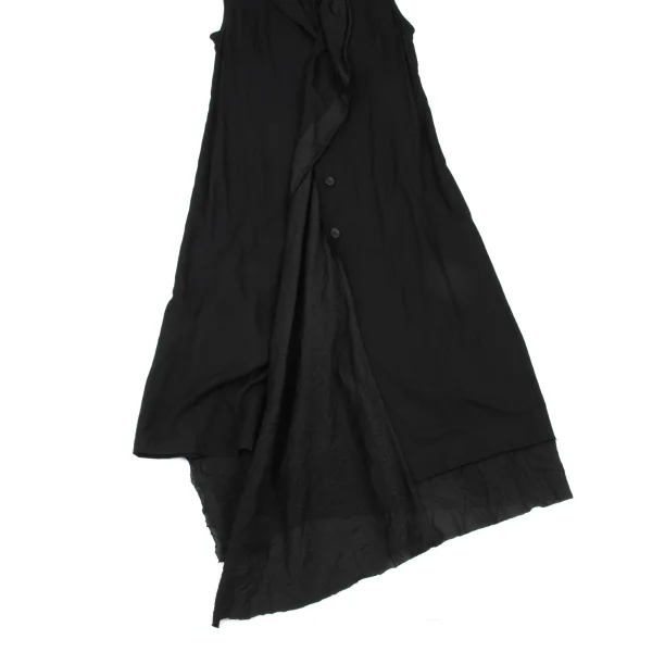 Yohji Yamamoto collections Wrinkle Panelled Sleeveless Rayon Dress K-175652_007