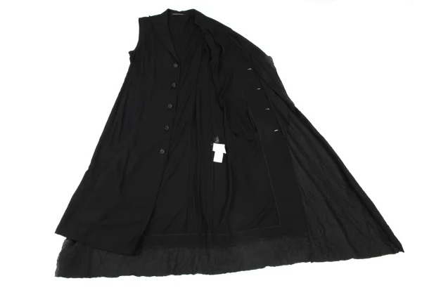 Yohji Yamamoto collections Wrinkle Panelled Sleeveless Rayon Dress K-175652_010