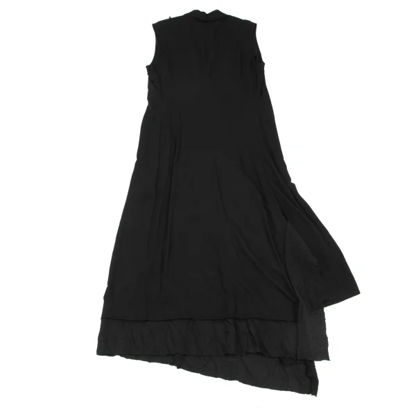 Yohji Yamamoto collections Wrinkle Panelled Sleeveless Rayon Dress K-175652_012