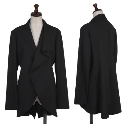 Yohji Yamamoto FEMME Wool Asymmetric Drape Jacket