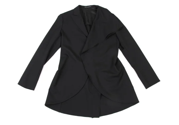 Yohji Yamamoto FEMME Wool Asymmetric Drape Jacket K-175653_002