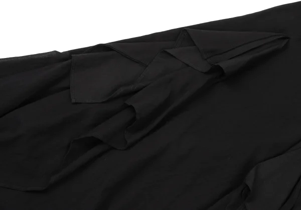Yohji Yamamoto FEMME Mixed Material Paneling Draped Skirt K-175655_007