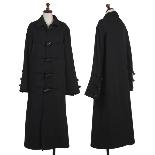LIMI feu Wool Flannel Toggle Button Duffle Coat Black 2 K-175657_001