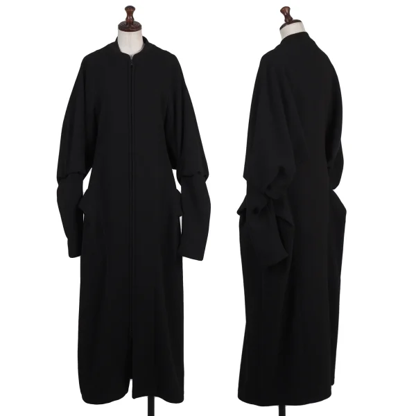 LIMI feu Wool Tuck Design Flannel Zip Coat  Black 2 K-175658_001