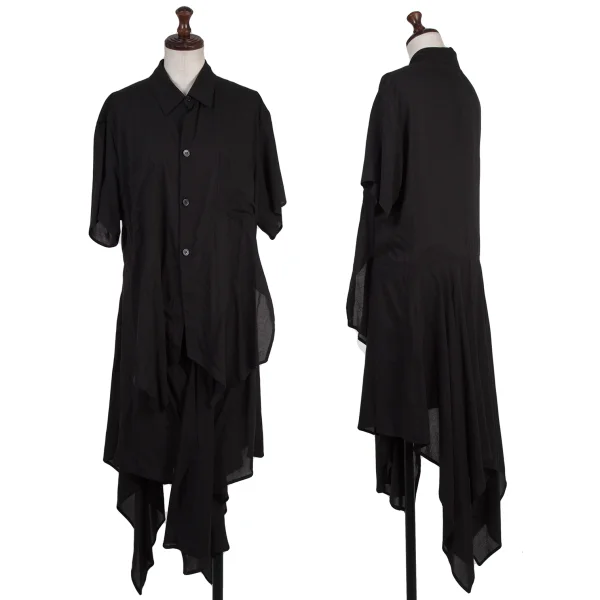 LIMI feu Draped Long Sheer Blouse Black 2 K-175661_001
