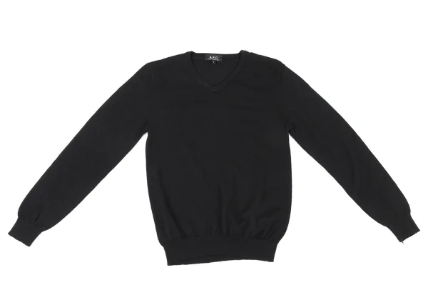 A.P.C. Wool Silk V-neck Knit Sweater K-175667_002