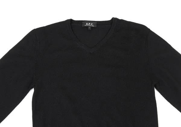 A.P.C. Wool Silk V-neck Knit Sweater K-175667_003