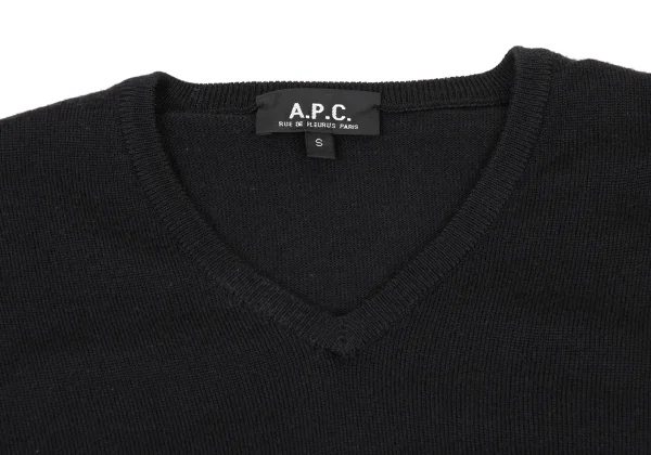 A.P.C. Wool Silk V-neck Knit Sweater K-175667_004