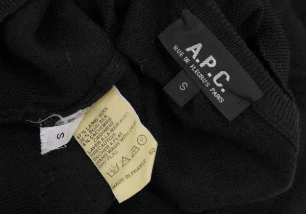 A.P.C. Wool Silk V-neck Knit Sweater K-175667_013